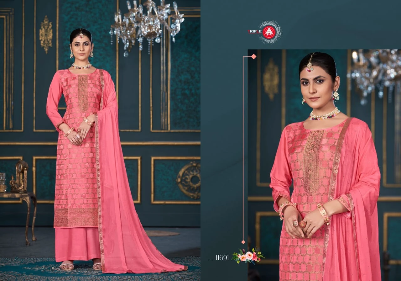 Triple Payal Edition 4 Pure Muslin Wholesale Fancy Salwar Suit Catalog — Wholesale Salwar Suits, MPA wholesale from Surat - Gallery Image 2